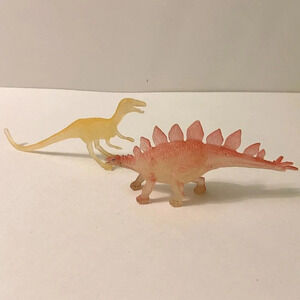 Vintage Glow in the  Dark Dinosaur Figures Stegosaurus Saurornitholestes Toys